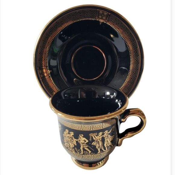 Fakiolas 24K Gold Cup & Saucer - Picture 1 of 9